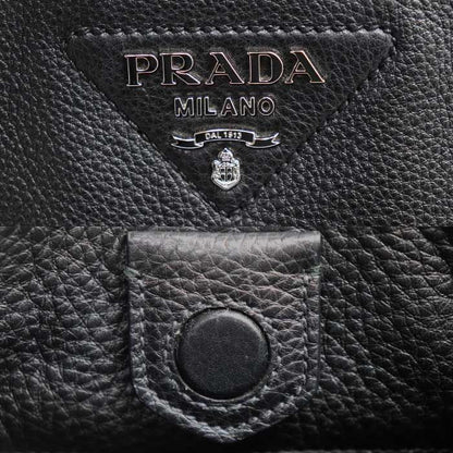 Prada Vitello Daino Shoulder Bag Black — view 6