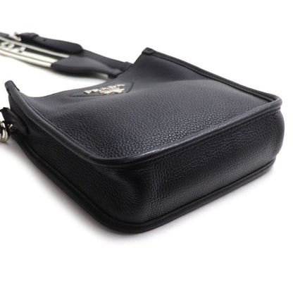 Prada Vitello Daino Shoulder Bag Black — view 3