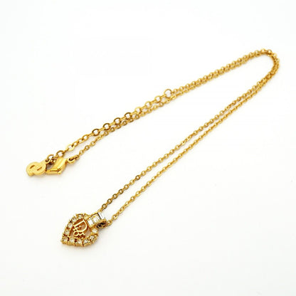 Dior Necklace Logo Gold Plated Line Stone — view 3