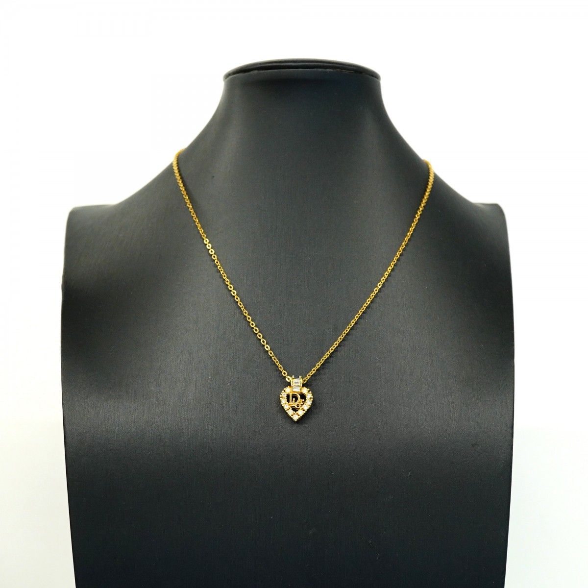 Dior Necklace Logo Gold Plated Line Stone — view 5