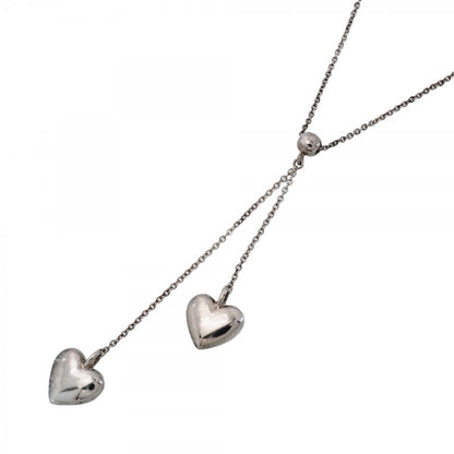 Tiffany & Co Necklace Double Drop Heart 925 Sterling Silver