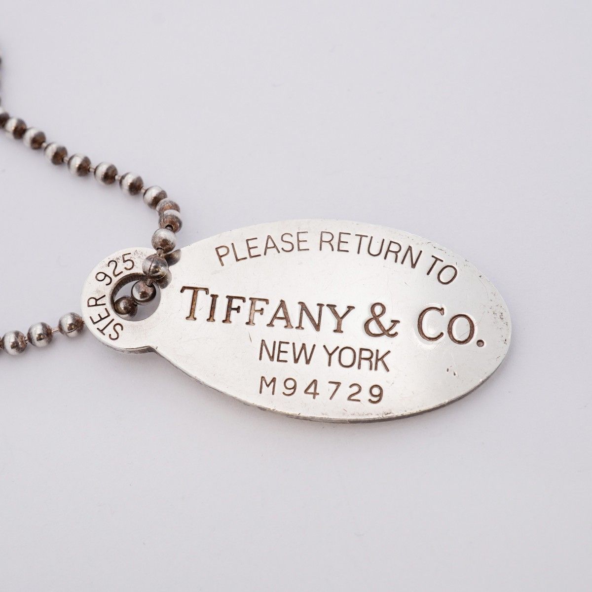 Tiffany & Co Necklace Return to Ball Chain Oval 925 Sterling Silver — view 6
