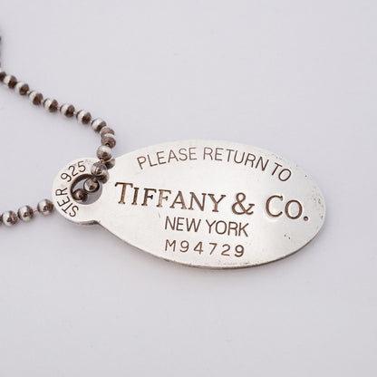 Tiffany & Co Necklace Return to Ball Chain Oval 925 Sterling Silver — view 6