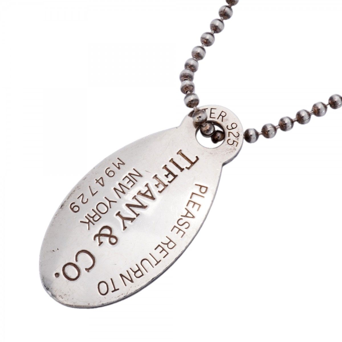 Tiffany & Co Necklace Return to Ball Chain Oval 925 Sterling Silver
