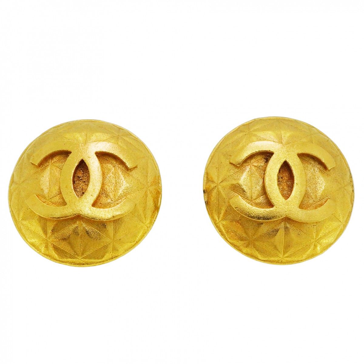 Chanel Earrings Vintage CC Logo Round
