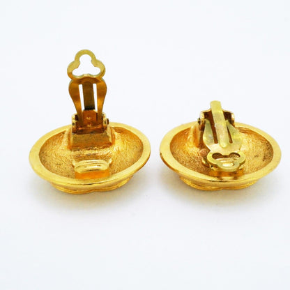 Chanel Earrings Vintage CC Logo Round — view 3