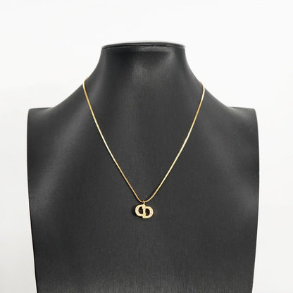 Dior Necklace CD Logo Gold Plated Line Stone — view 5