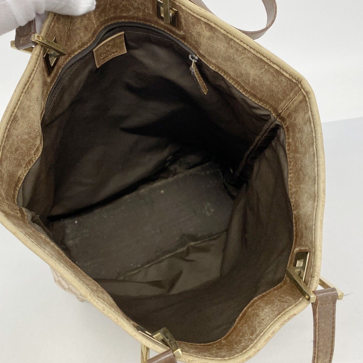 Gucci Tote 002 Canvas Pink Beige Champagne Gold — view 4