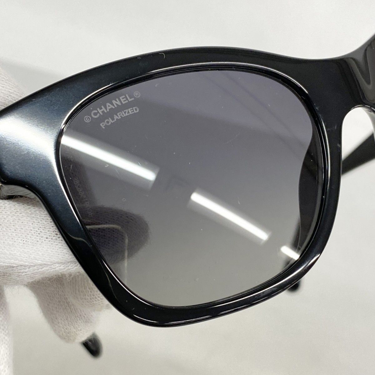 Chanel Sunglasses Acetate Black Champagne Gold Eyewear — view 6