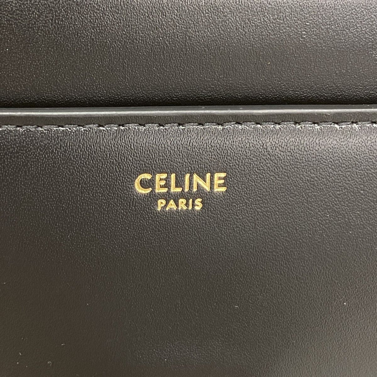 Celine Handbag Seise Leather Black Gold 2-Way Bag — view 5