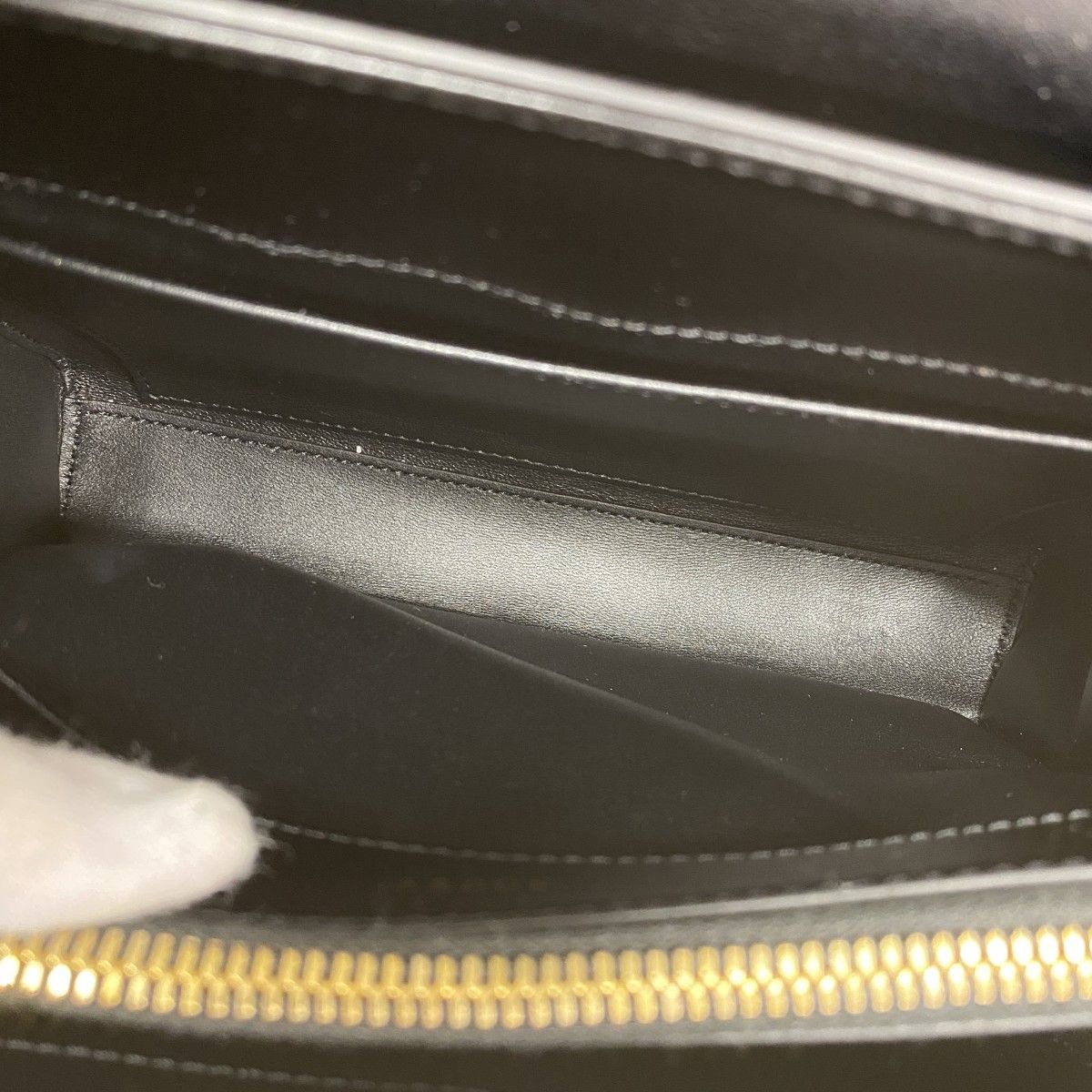 Celine Handbag Seise Leather Black Gold 2-Way Bag — view 4