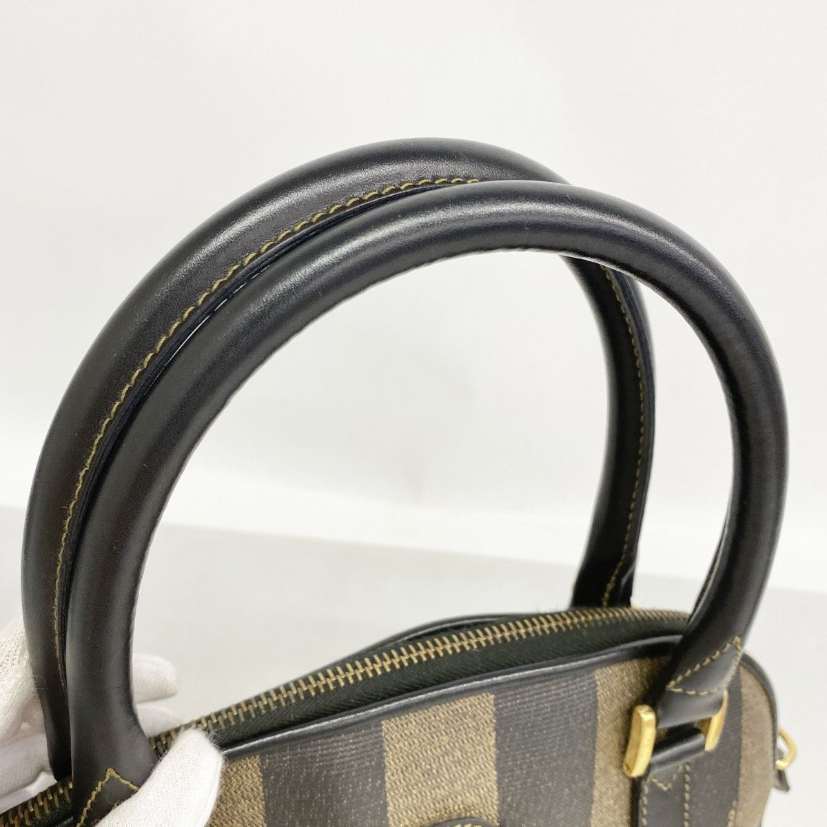 Fendi Handbag Pecan Brown Black Gold — view 8