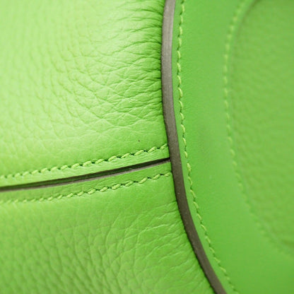 Hermes Handbag in the Loop PM Taurillon Clemence Vert Yucca Gold — view 7