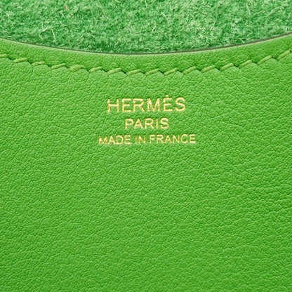 Hermes Handbag in the Loop PM Taurillon Clemence Vert Yucca Gold — view 5