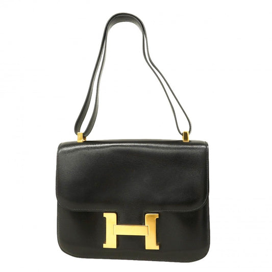 Hermes Shoulder Bag Constance 23 Box Calf Black Gold
