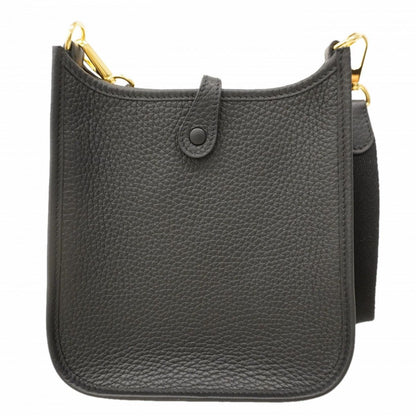Hermes Shoulder Bag Evelyne TPM Taurillon Clemence Black Gold — view 6