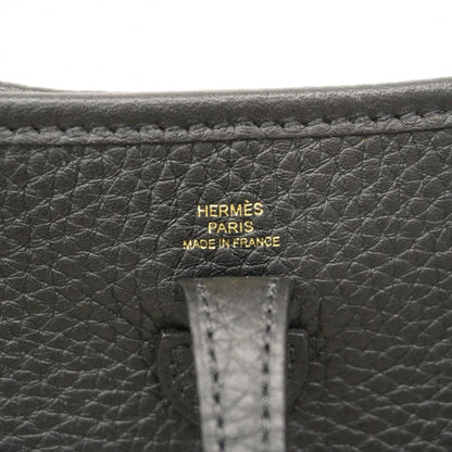 Hermes Shoulder Bag Evelyne TPM Taurillon Clemence Black Gold — view 5