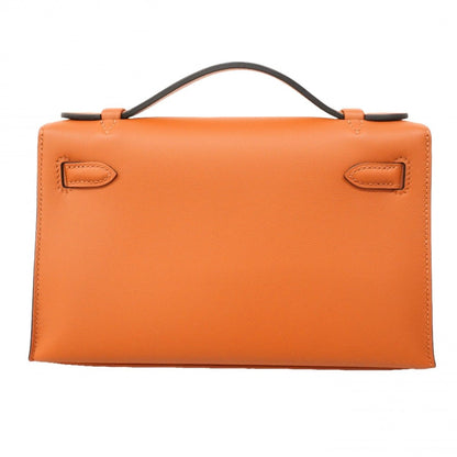 Hermes Handbag Pochette Kelly Swift Cui Buru Gold — view 7