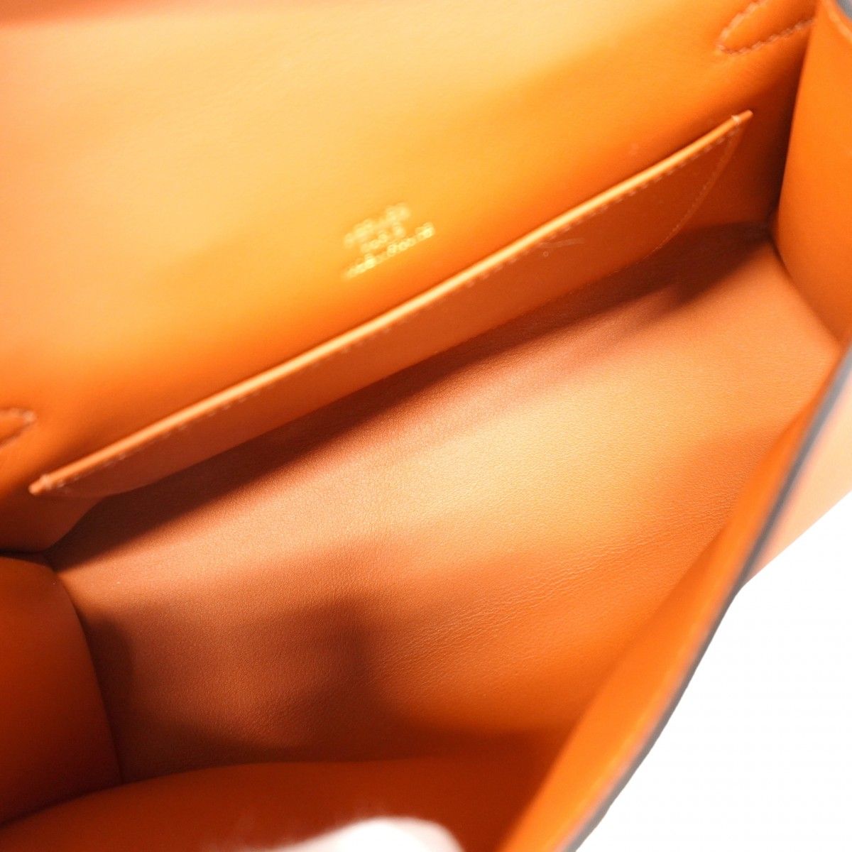 Hermes Handbag Pochette Kelly Swift Cui Buru Gold — view 4