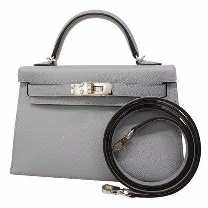 Hermes Handbag Mini Kelly 2 Madame Gris Perle Silver