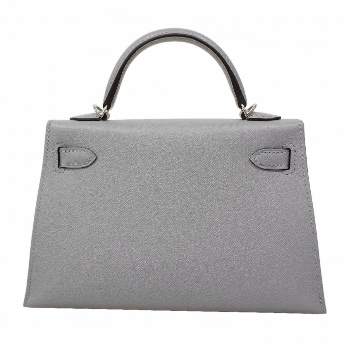 Hermes Handbag Mini Kelly 2 Madame Gris Perle Silver — view 7