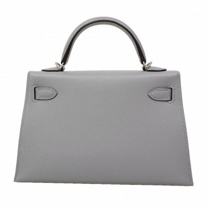 Hermes Handbag Mini Kelly 2 Madame Gris Perle Silver — view 7