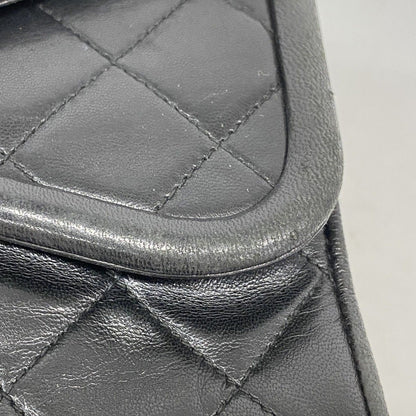 Chanel Shoulder Bag Quilted Lambskin Black Gold — view 8