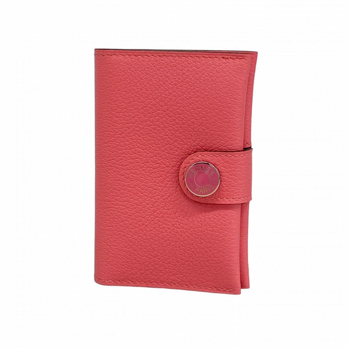Hermes Card Case Evercolor Roseuete Silver