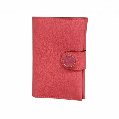 Hermes Card Case Evercolor Roseuete Silver