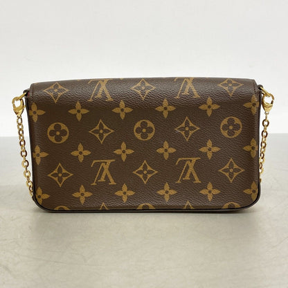 Louis Vuitton Shoulder Wallet Monogram Pochette Felicie Brown Fuchsia — view 9