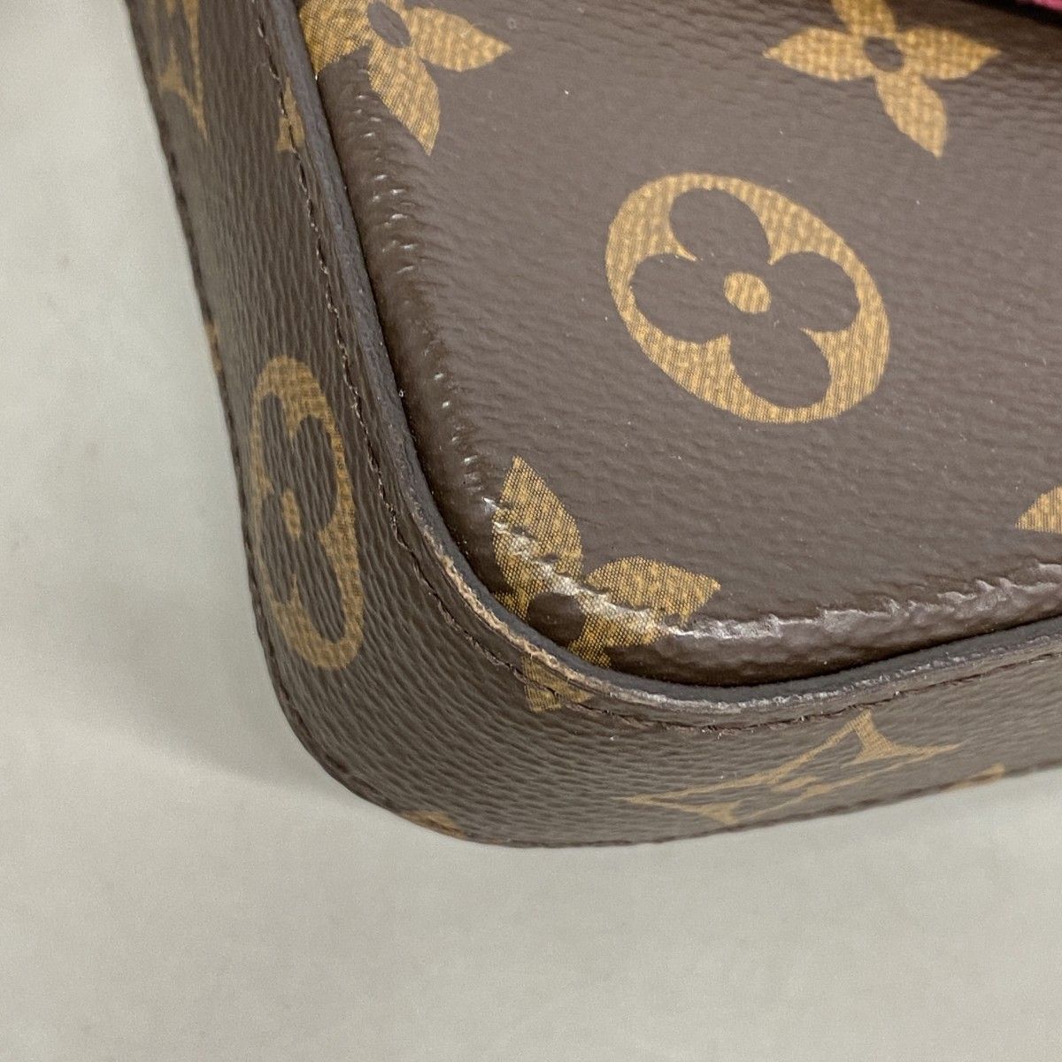 Louis Vuitton Shoulder Wallet Monogram Pochette Felicie Brown Fuchsia — view 6