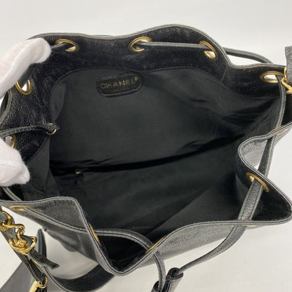 Chanel Shoulder Bag Triple Coco Caviar Leather Black Gold — view 4