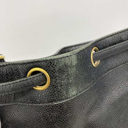Chanel Shoulder Bag Triple Coco Caviar Leather Black Gold — view 7