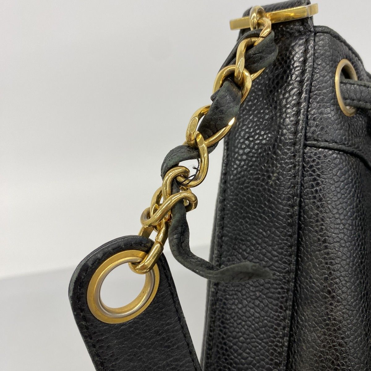 Chanel Shoulder Bag Triple Coco Caviar Leather Black Gold — view 6