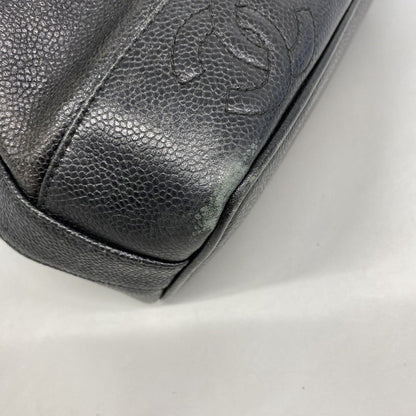 Chanel Shoulder Bag Triple Coco Caviar Leather Black Gold — view 8