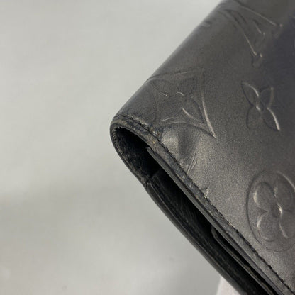 Louis Vuitton Trifold Wallet Monogram Matte Porte Tresor International Noir — view 8