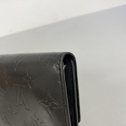 Louis Vuitton Trifold Wallet Monogram Matte Porte Tresor International Noir — view 6