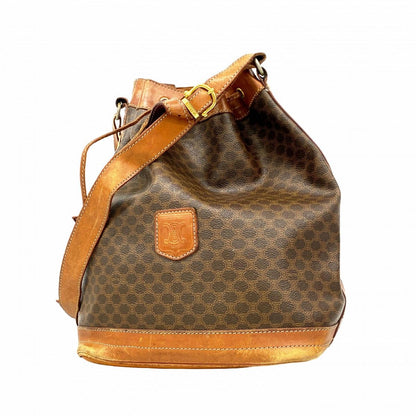 Celine Shoulder Bag Macadam Brown Gold