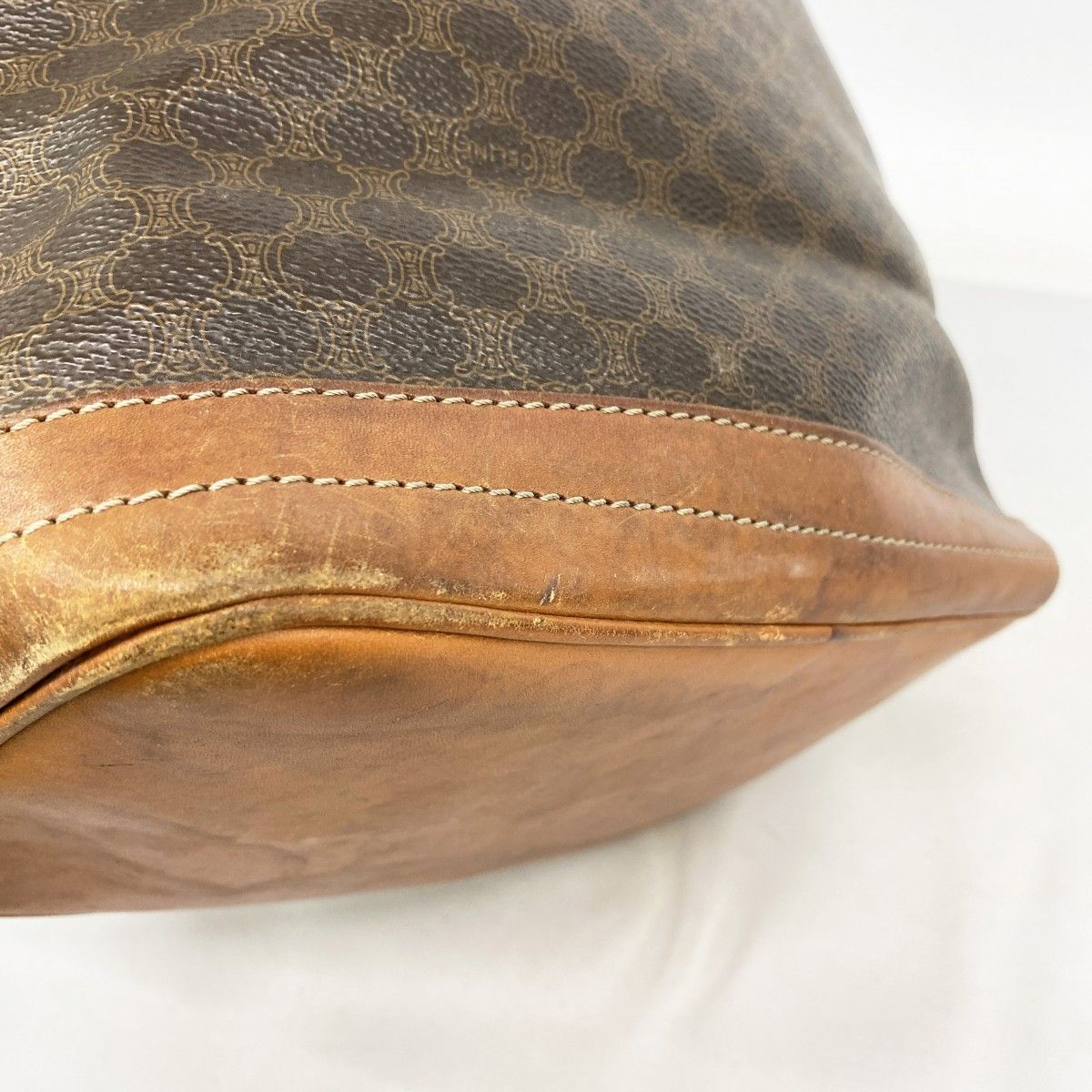 Celine Shoulder Bag Macadam Brown Gold — view 7