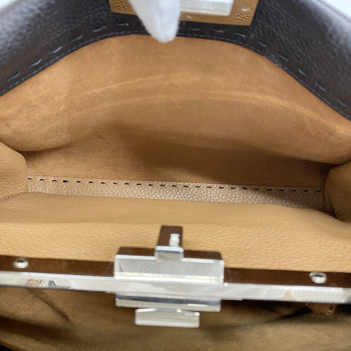 Fendi Handbag Selleria Peekaboo Leather Black Silver — view 9