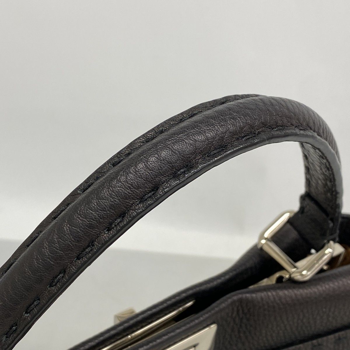 Fendi Handbag Selleria Peekaboo Leather Black Silver — view 8