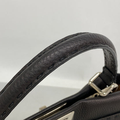 Fendi Handbag Selleria Peekaboo Leather Black Silver — view 8