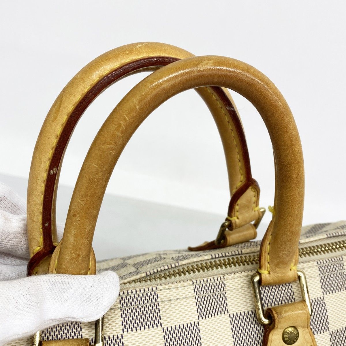 Louis Vuitton Handbag Damier Azur Speedy 25 White — view 9