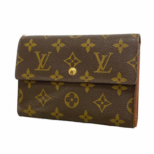 Louis Vuitton Trifold Wallet Monogram Porte Tresor Loue Tuy Papier Brown Handbag