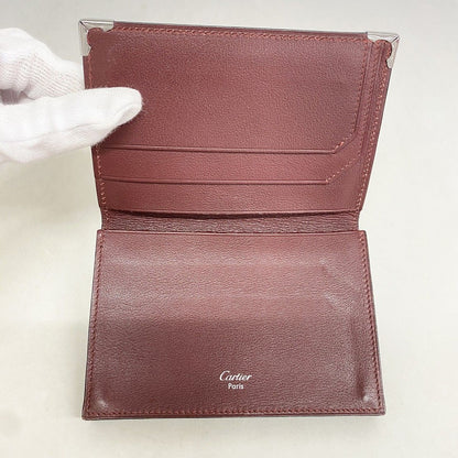 Cartier Card Case Cabochon Leather Black Silver — view 3