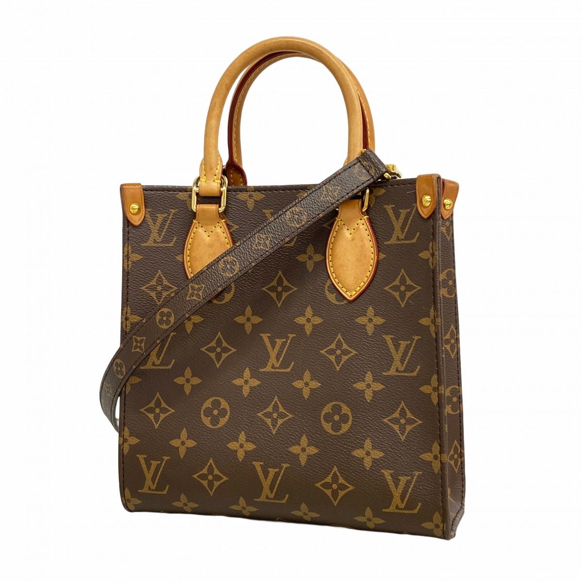 Louis Vuitton Handbag Monogram Sac Plat BB Brown 2-Way Bag