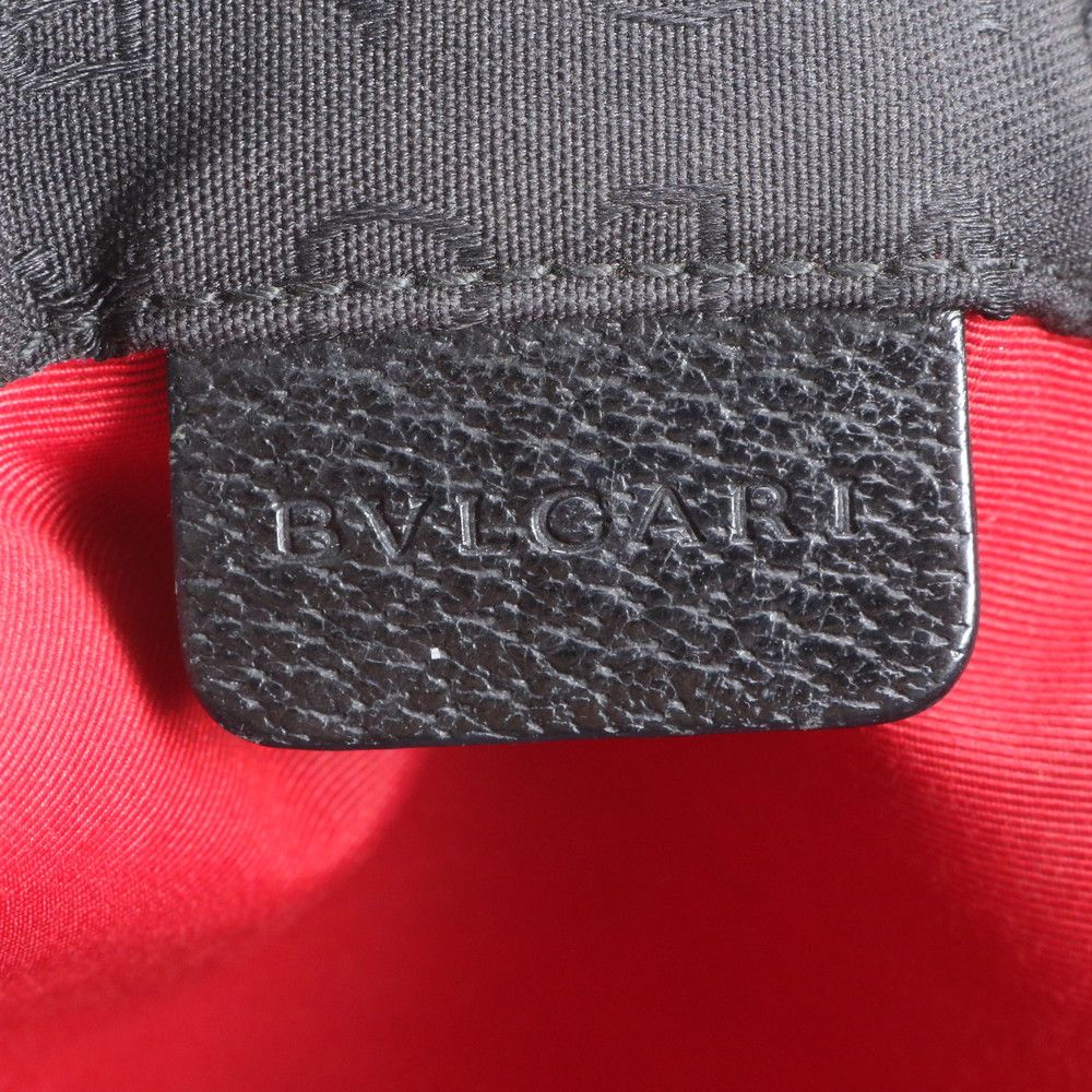 Bvlgari Logo Mania Leather Tote Shoulder Hand Black Enm — view 8
