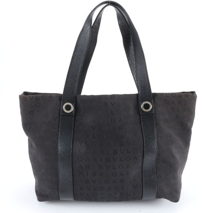 Bvlgari Logo Mania Leather Tote Shoulder Hand Black Enm — view 3