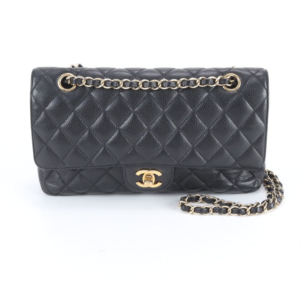 Chanel Quilted Caviar Leather Double Flap 2-Way Shoulder Bag Rnm — view 4
