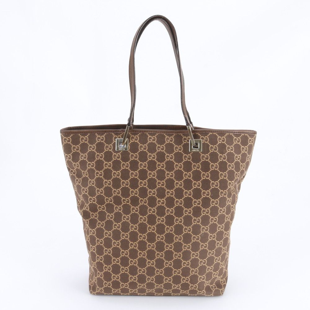 Gucci GG Canvas 002 Leather Tote Shoulder Hand Brown Rbm — view 3